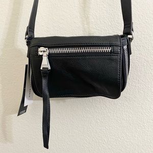 Aimee Kestenberg - Genuine Sorrento Leather Black Mini Crossbody Bag